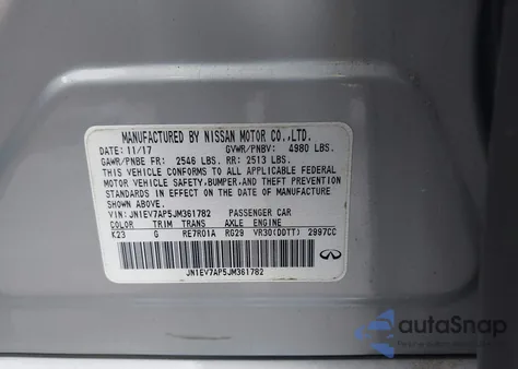 2018 Infiniti Q50 3.0T Sport from USA, damaged, VIN JN1EV7AP5JM361782